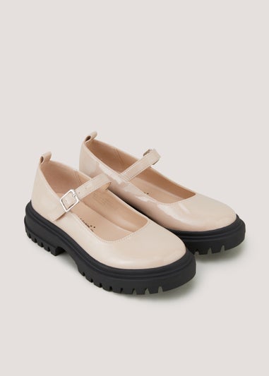 Girls Pink Patent Chunky Mary Jane Shoes (Younger 10-Older 5)