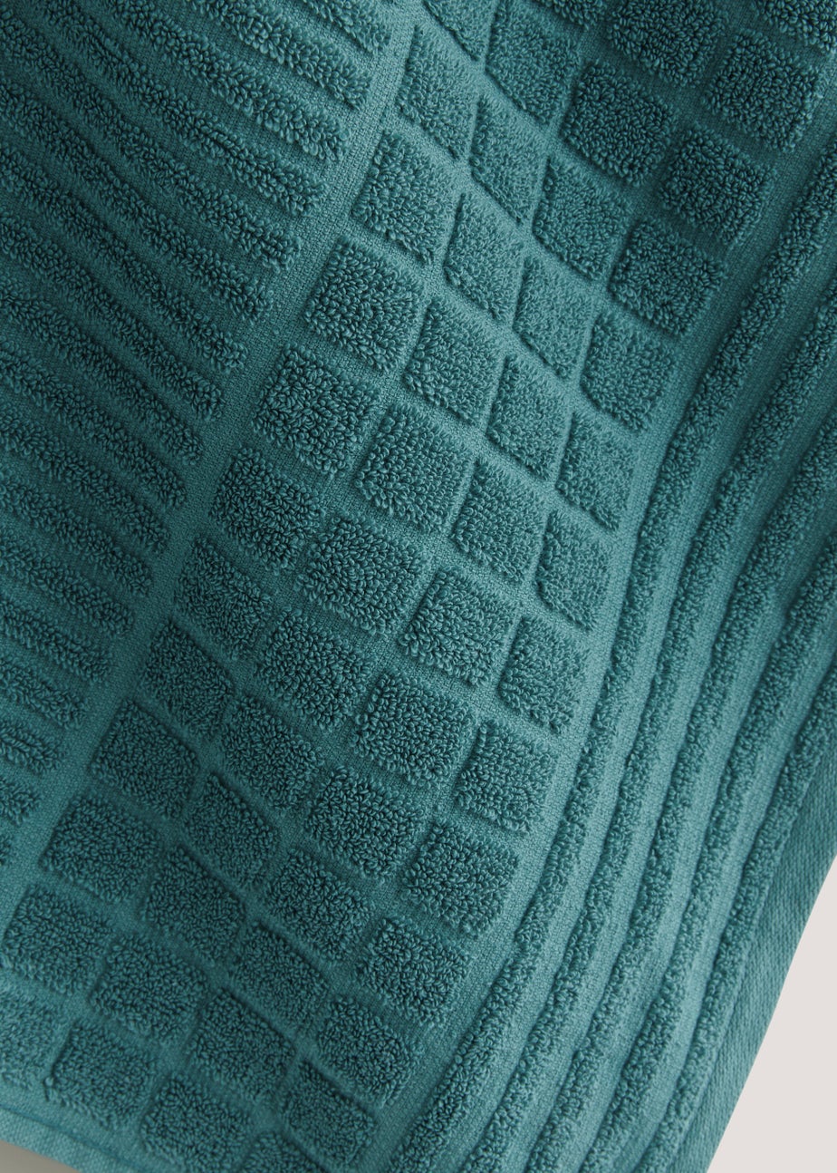 2 Pack Teal Textured Bale 100% Cotton Towels