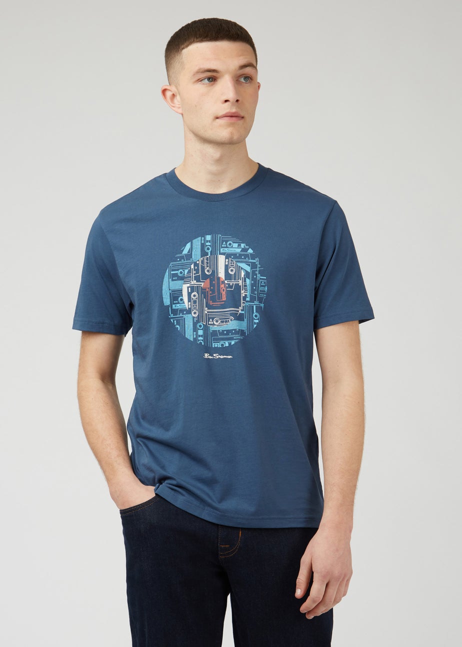 Ben Sherman Blue Retro Print T-Shirt