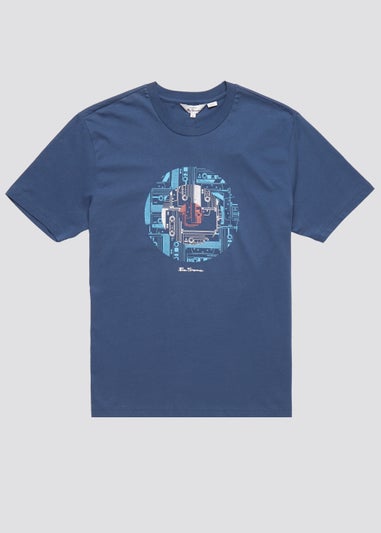 Ben Sherman Blue Retro Print T-Shirt
