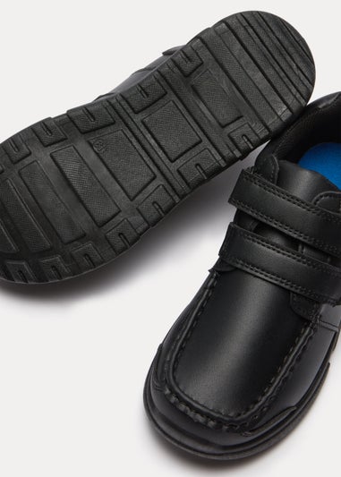 Boys Black Chunky Scuff Resistant School Shoes (Younger 7-Older 6)