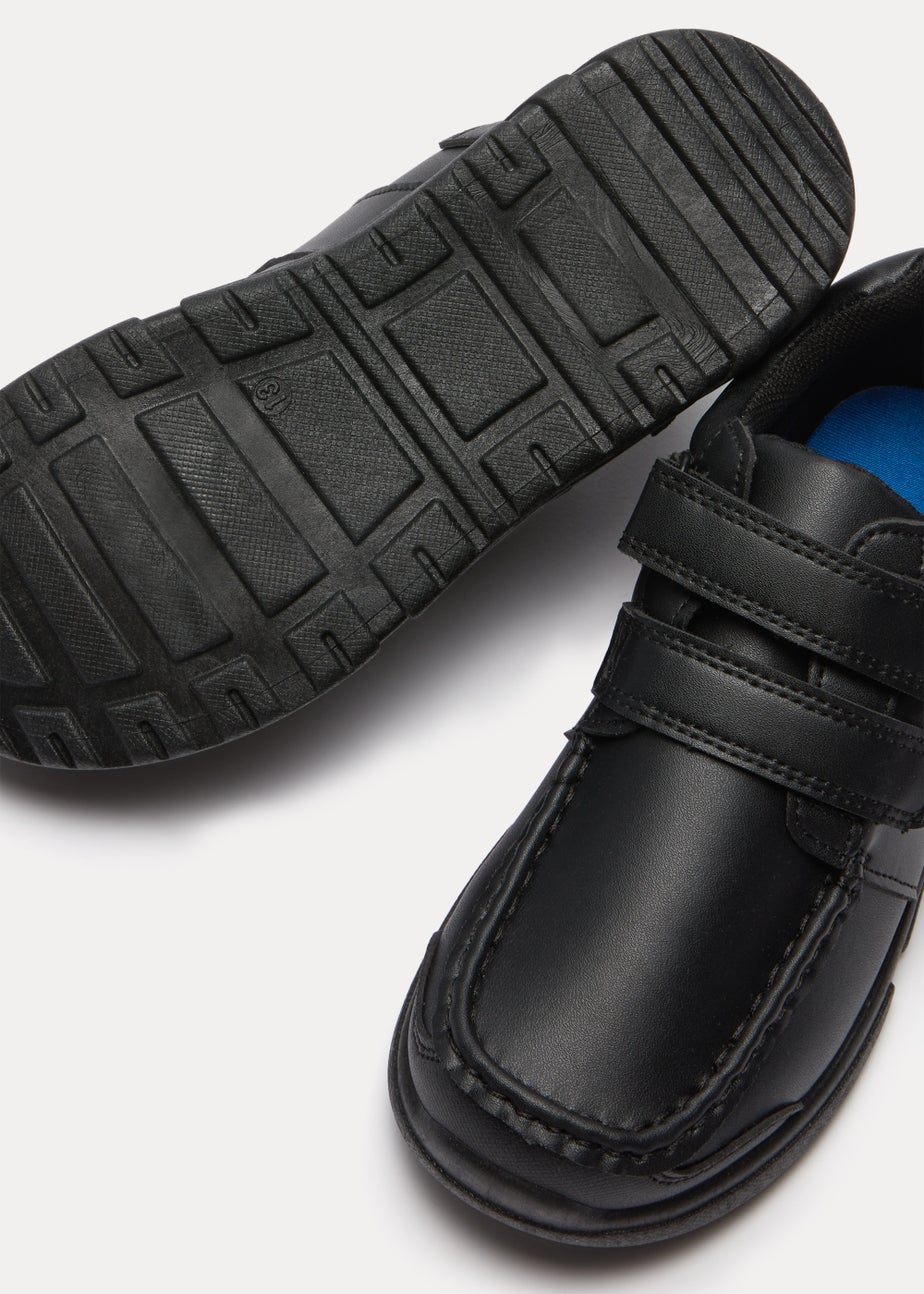 Boys Black Chunky Scuff Resistant School Shoes (Younger 7-Older 6)