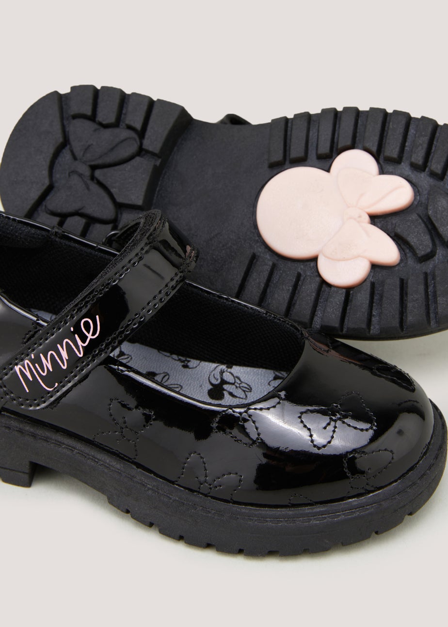 Kids Black Minnie Mouse School Shoes (Younger 6-12)