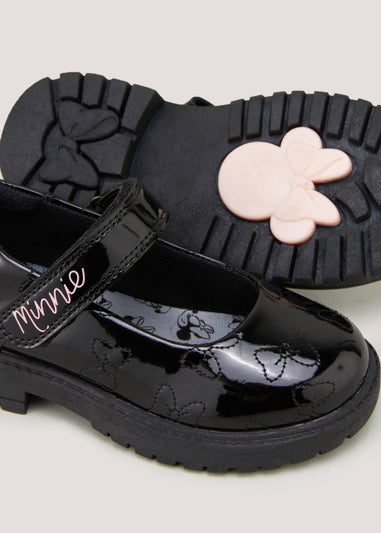 Kids Black Minnie Mouse School Shoes (Younger 6-12)