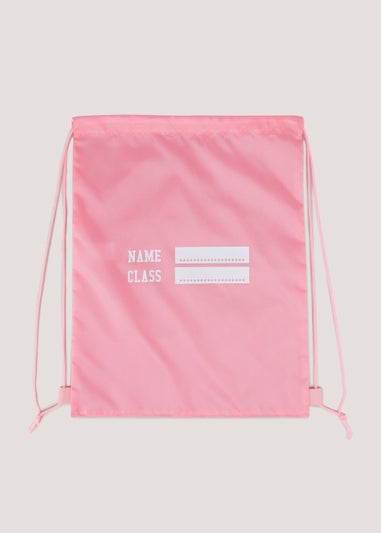 Kids Pink School Drawstring Bag