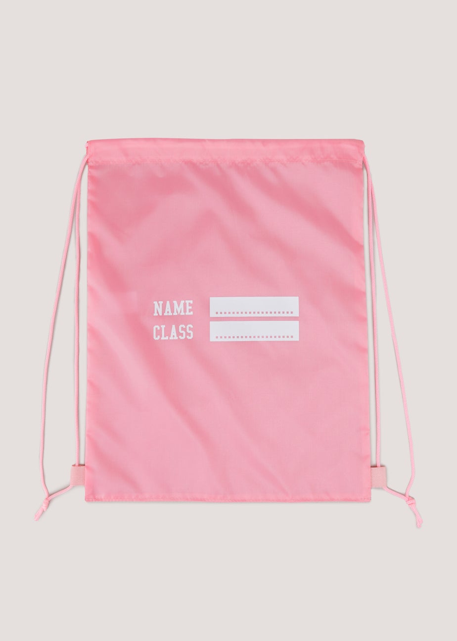 Kids Pink School Drawstring Bag
