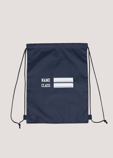Kids Navy School Drawstring Bag