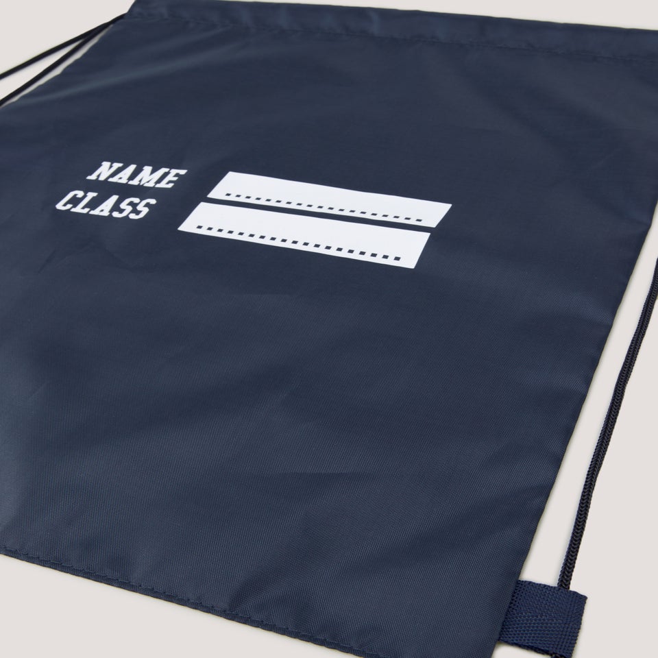 Kids Navy School Drawstring Bag