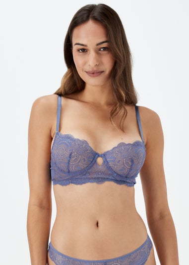 Blue Lace Longline Bra