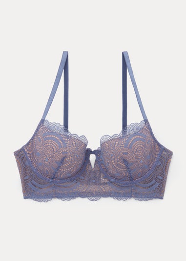 Blue Lace Longline Bra