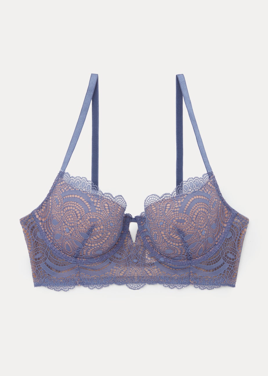 Blue Lace Longline Bra