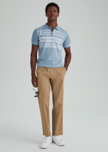 Blue Textured Polo Shirt