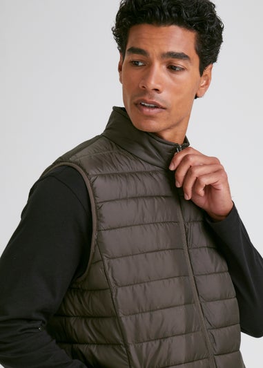 Khaki Puffer Gilet