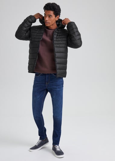 Black Hooded Puffer Coat