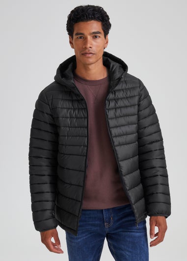 Black Hooded Puffer Coat