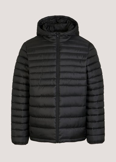 Black Hooded Puffer Coat