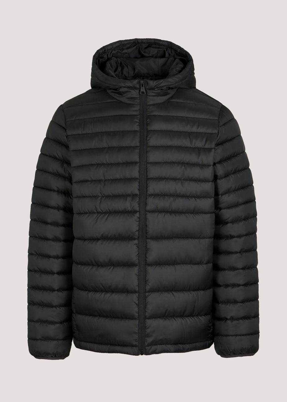 Black Hooded Puffer Coat
