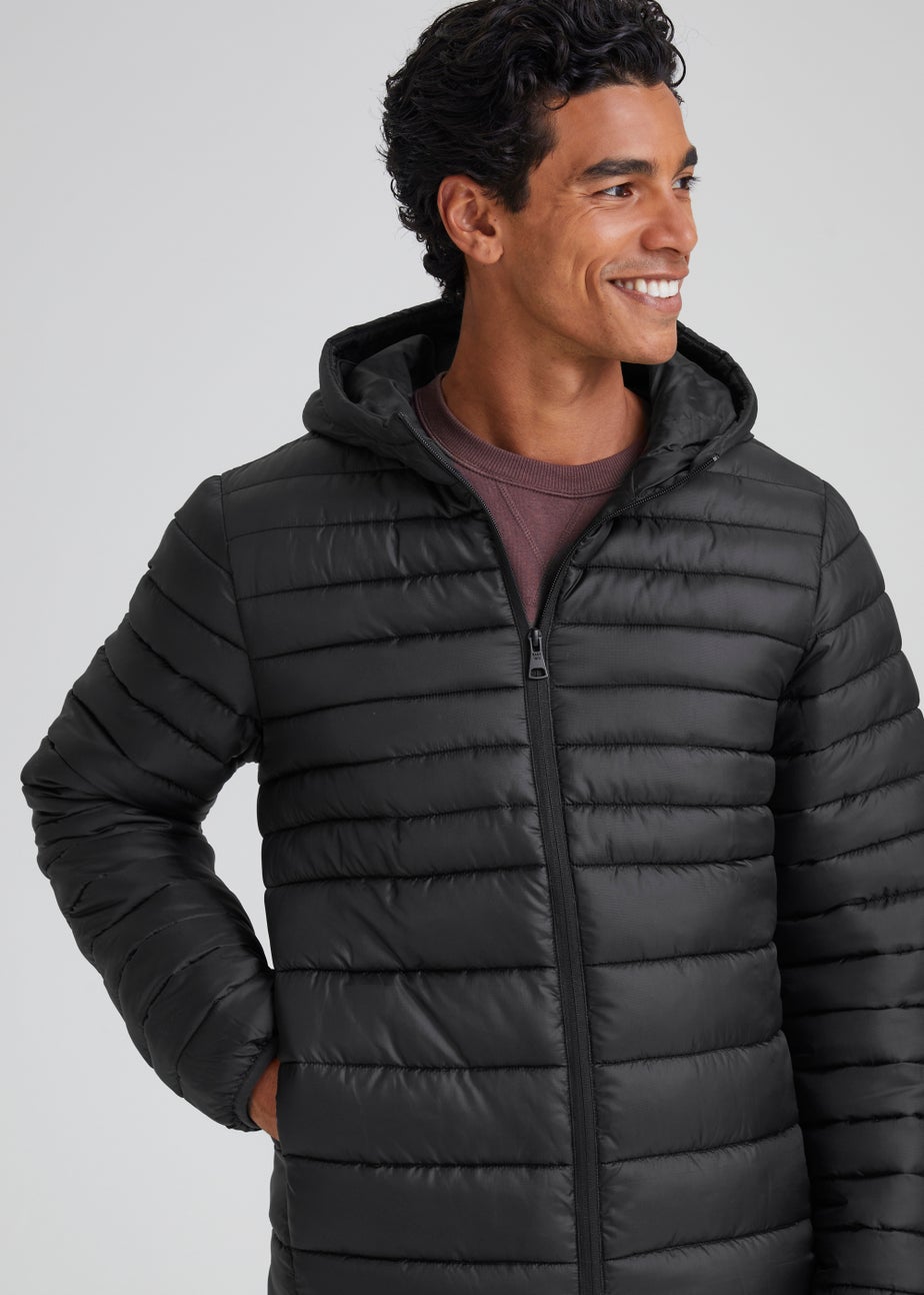 Black Hooded Puffer Coat