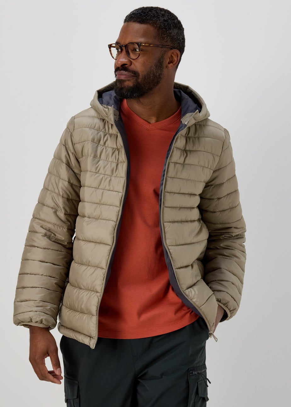 Stone Hooded Puffer Coat