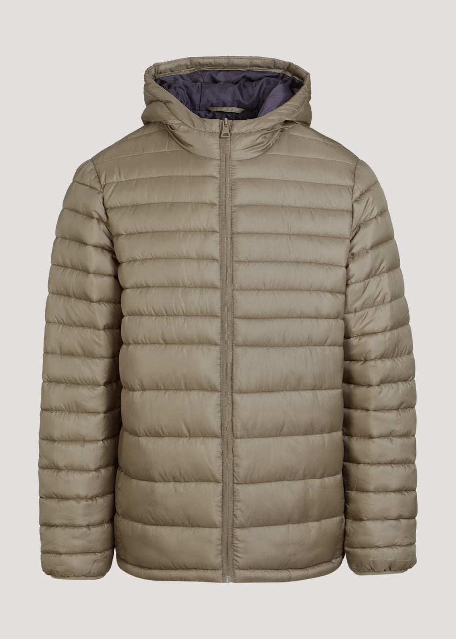 Stone Hooded Puffer Coat
