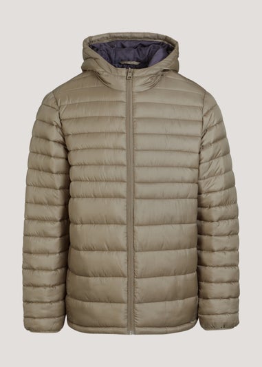 Stone Hooded Puffer Coat