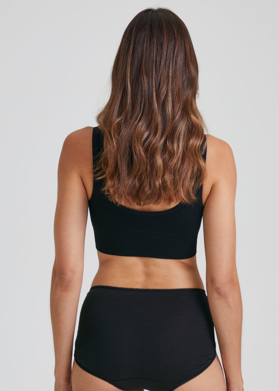 4 Pack Black Lace Trim Full Knickers