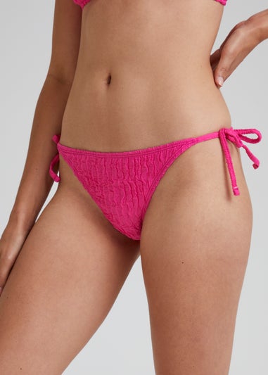 Pink Seersucker Bikini Bottoms