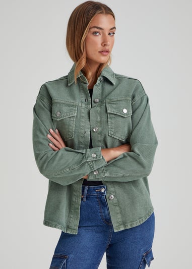 Khaki Denim Shacket