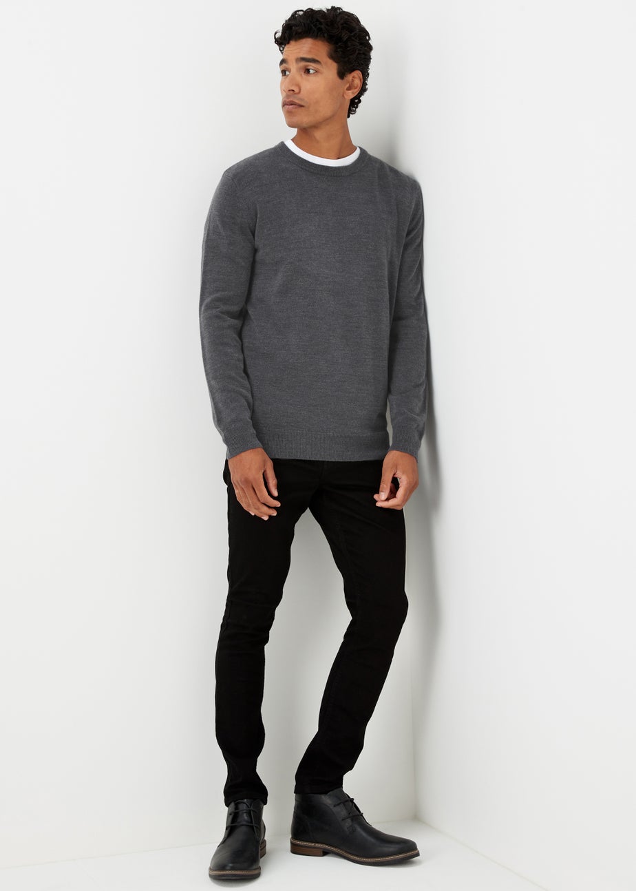 Charcoal Soft Touch Crew Neck Jumper