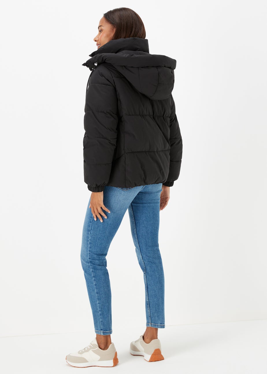 Black Short Padded Shower Resistant Coat