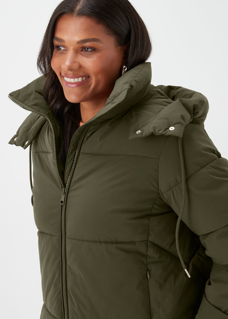 Green Short Padded Shower Resistant Coat