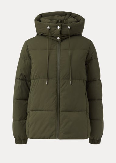 Green Short Padded Shower Resistant Coat