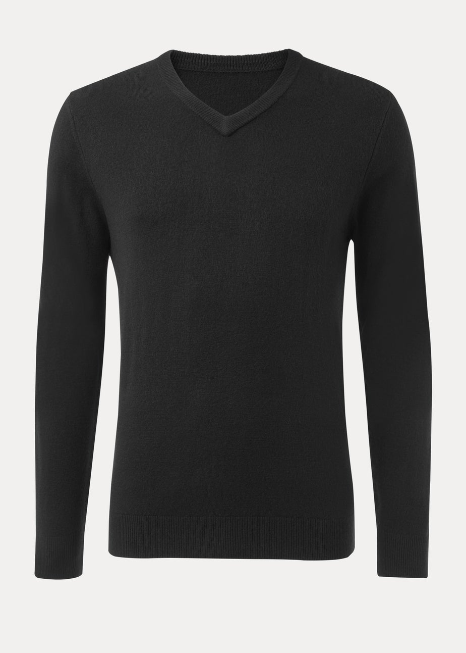 Black Soft Touch V-Neck Jumper