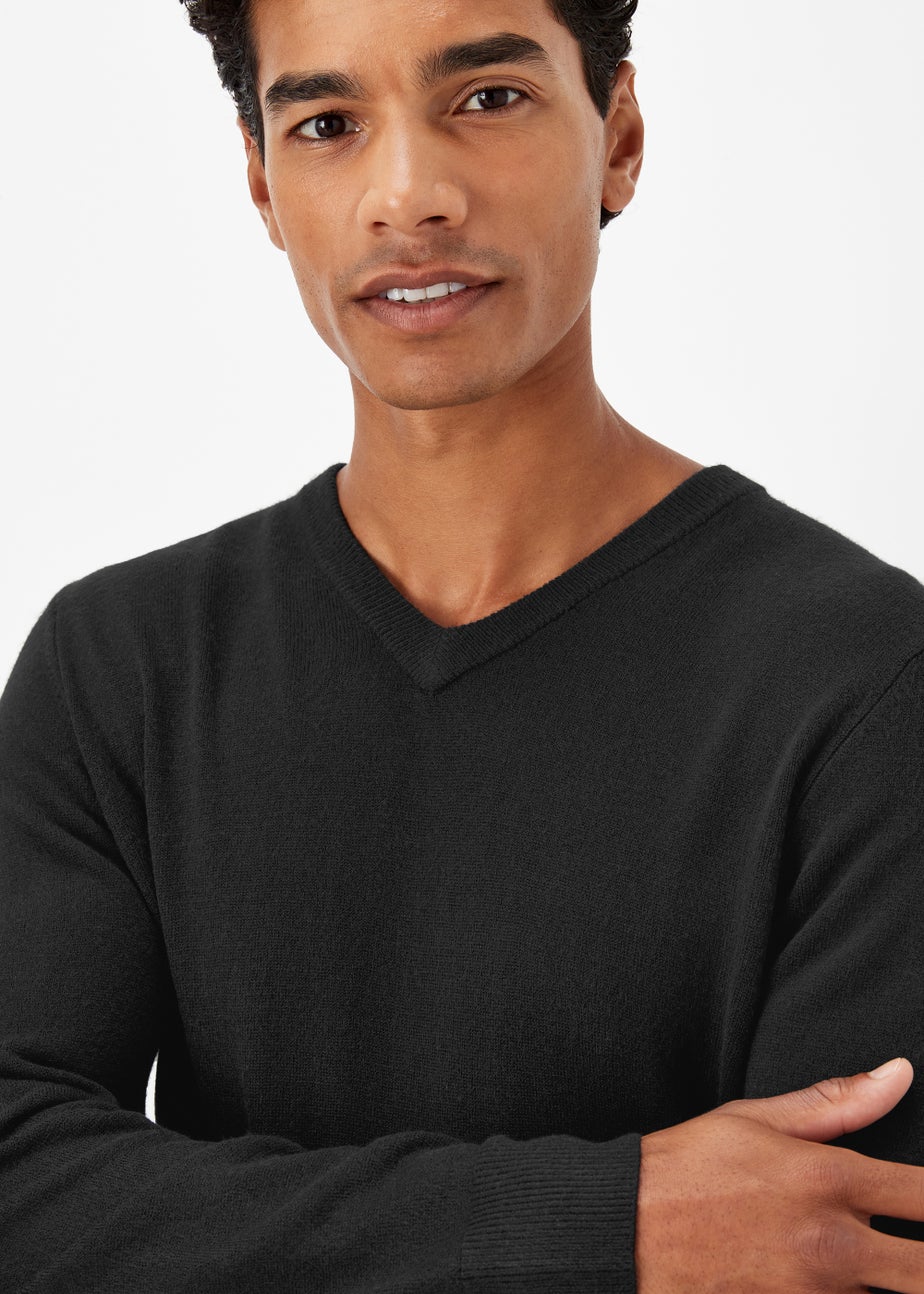 Black Soft Touch V-Neck Jumper