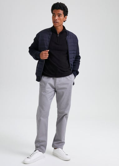 Black Soft Touch 1/4 Zip Knitted Sweatshirt