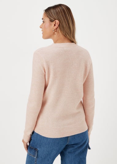 Pink Sequin Heart Jumper