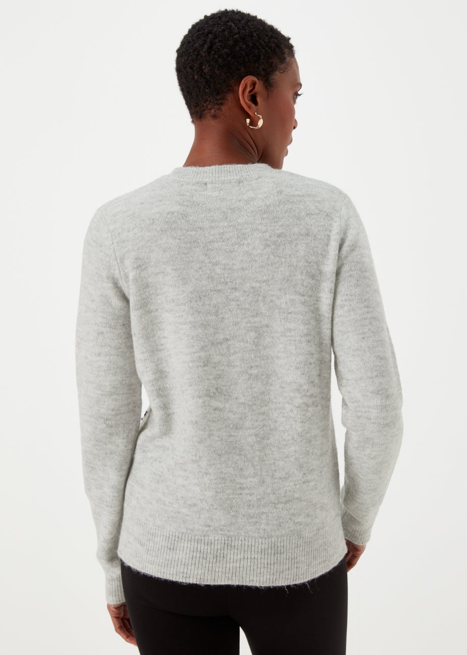 Grey Marl Sequin Star Jumper