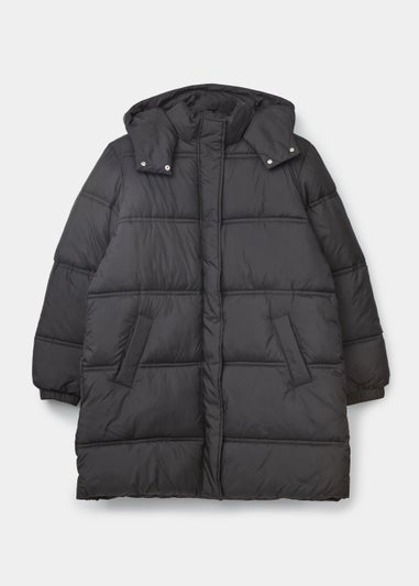 Papaya Curve Black Long Padded Coat