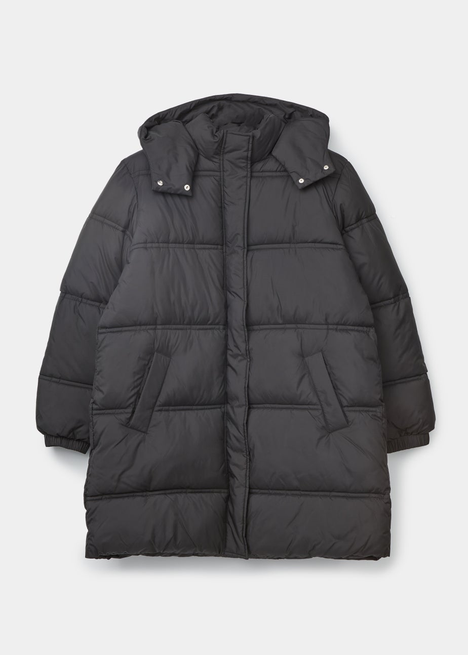 Papaya Curve Black Long Padded Coat