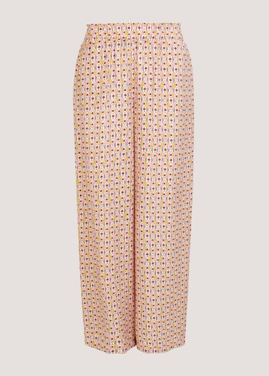Multicoloured Print Wide Leg Trousers