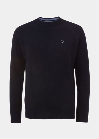 Lincoln Navy 100% Lambswool Crewneck Jumper