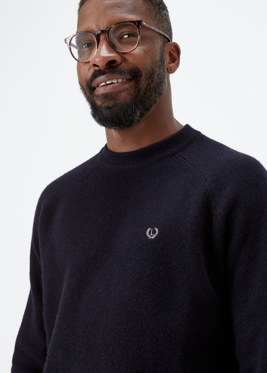 Lincoln Navy 100% Lambswool Crewneck Jumper