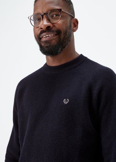 Lincoln Navy 100% Lambswool Crewneck Jumper