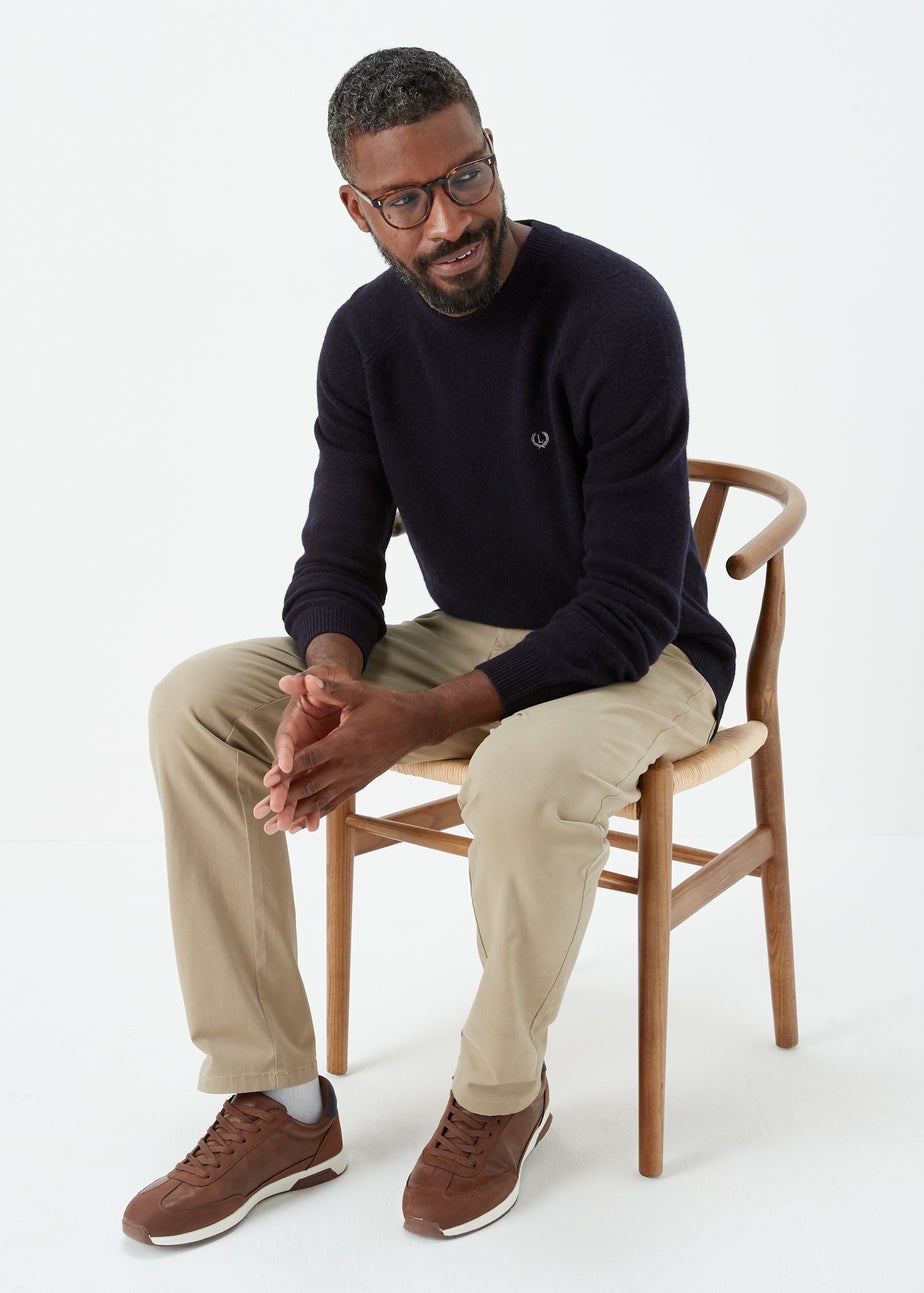 Lincoln Navy 100% Lambswool Crewneck Jumper