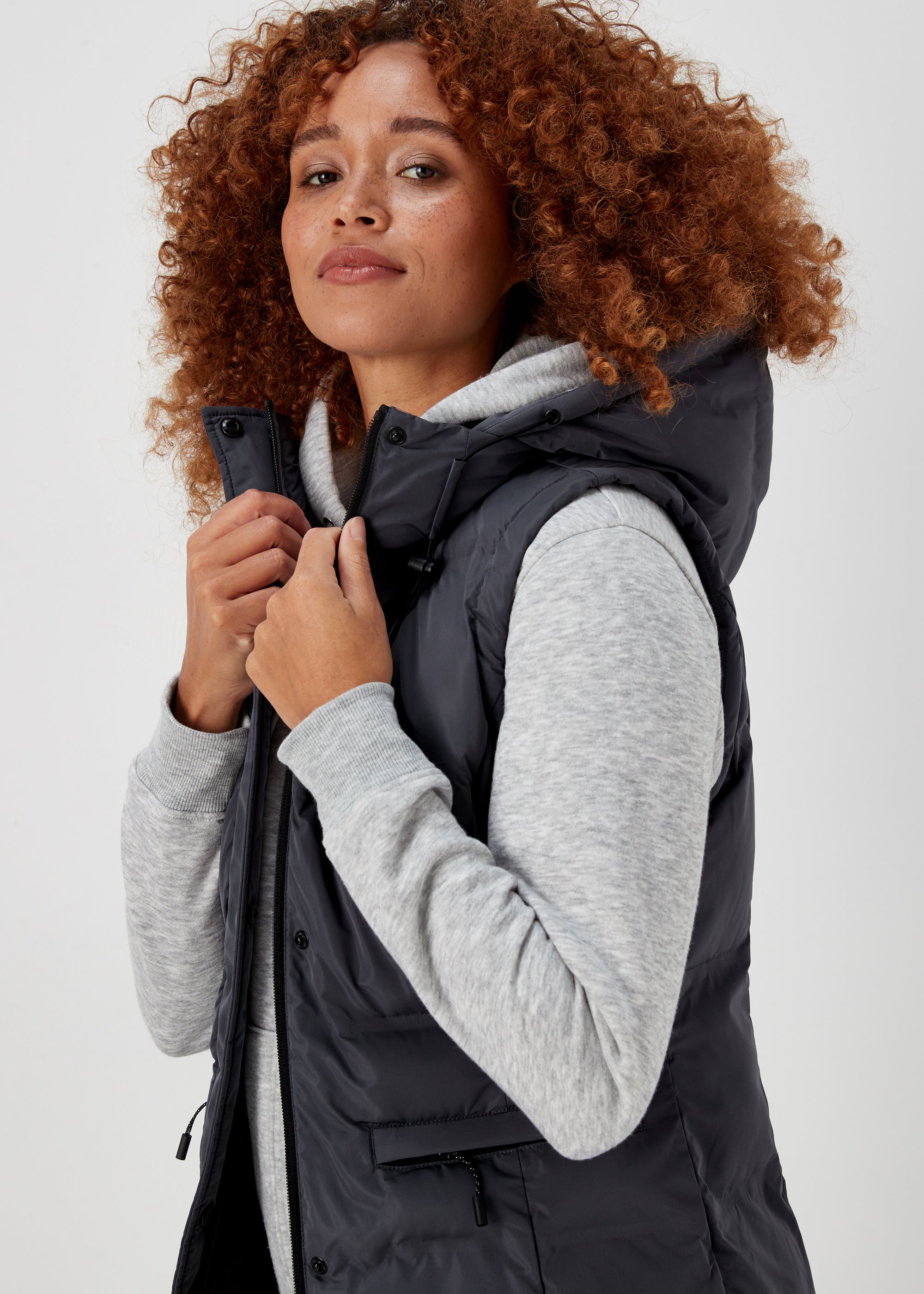 Grey Long Shower Resistant Gilet - Matalan