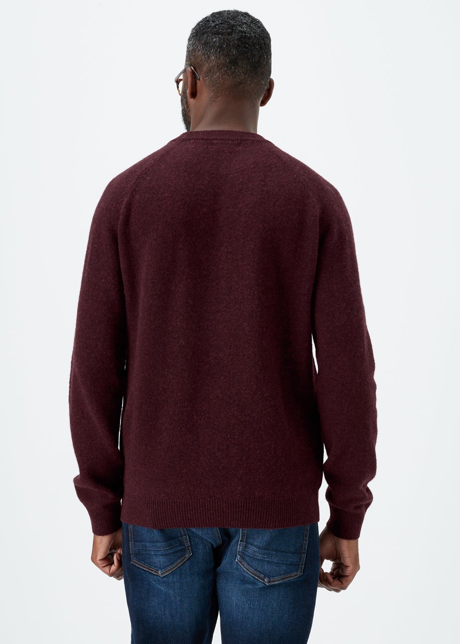 Lincoln Burgundy 100% Lambswool Crewneck Jumper