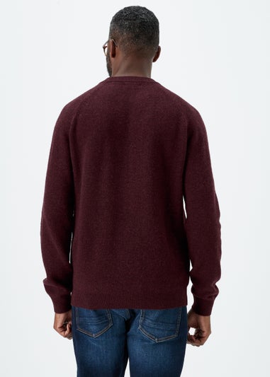 Lincoln Burgundy 100% Lambswool Crewneck Jumper