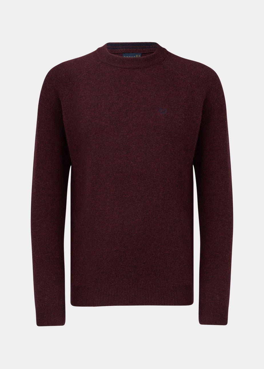 Lincoln Burgundy 100% Lambswool Crewneck Jumper