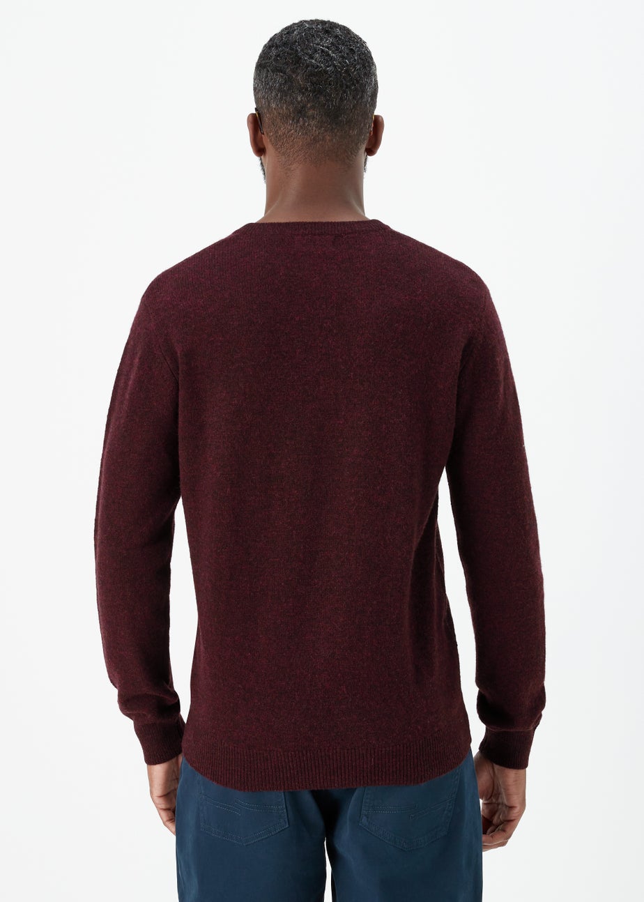 Lincoln Burgundy 100% Lambswool V Neck Jumper