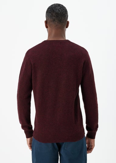 Lincoln Burgundy 100% Lambswool V Neck Jumper